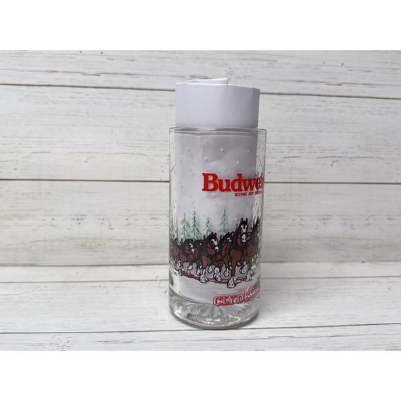 Vintage 1992 Budweiser Clydesdale Horses 16 oz Glass Beer Mug GREAT GIFT! - Picture 2 of 4